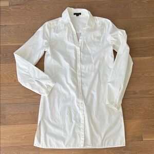 Brooks Brothers White Women's Tunic (shirt dress). Button up. Small. Cotton silk